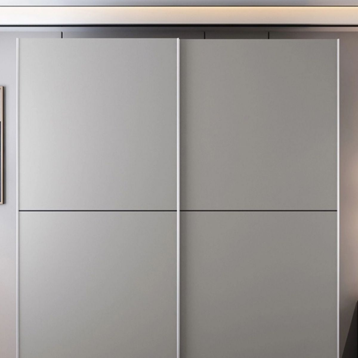 Grey Contemporary Wardrobe Cabinet Wooden Wardrobe Armoire with Drawer