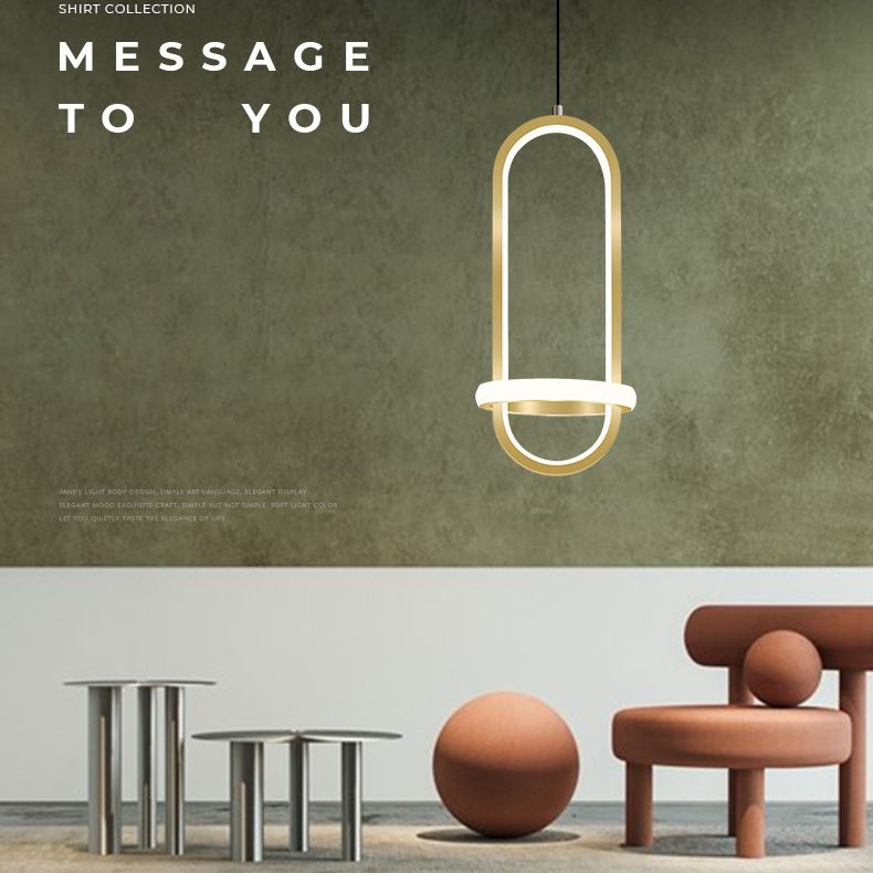 Runde Form LED -Anhängerlampe moderne minimalistische Metallhanglampe für Esstisch