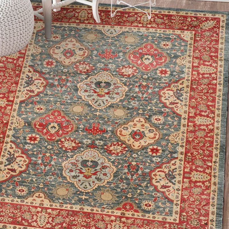 Moroccan Living Room Rug Multi-Colored Printed Carpet Cotton Anti-Slip Machine Washable Pet Friendly Rug