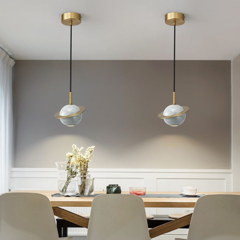 Pendentif en marbre géométrique Postmodern 1-bulbe petite lumière suspendue pour salle à manger