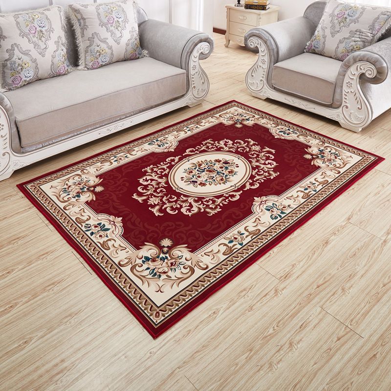 Modern Floral Printed Rug Multi-Color Polyster Indoor Rug Anti-Slip Backing Machine Washable Area Carpet for Living Room