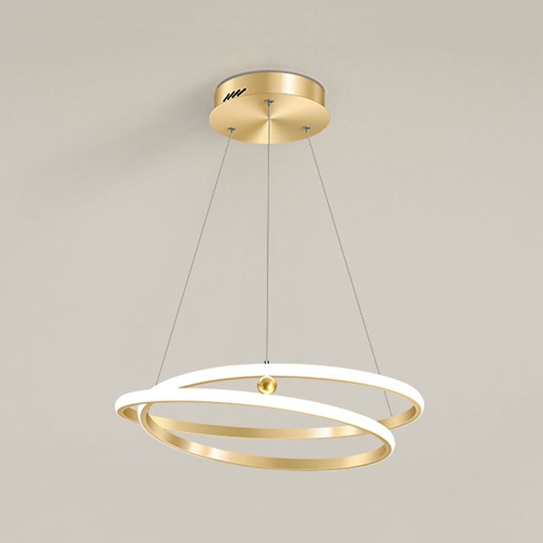 Twist Metal Hanging Light Fixture Minimalist LED Ceiling Pendant Light for Living Room