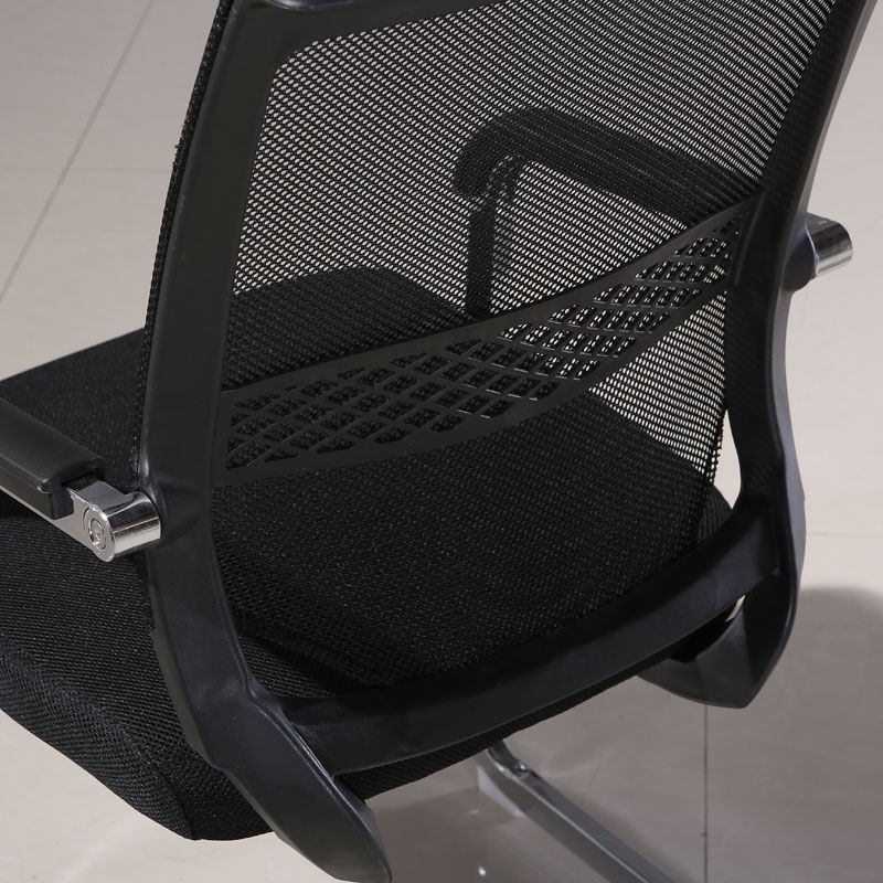 Modern Armless Upholstered Office Chair Steel No Wheels Office Chair