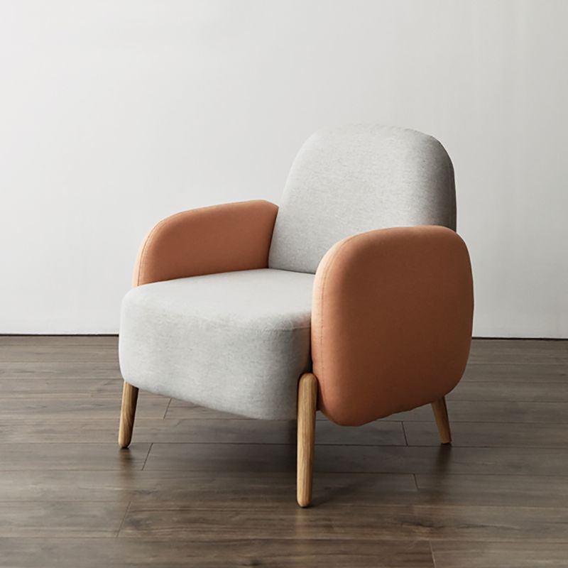 29.52" Wide Linen Arm Chair Square Arms Included Chair with Basic Four Leg