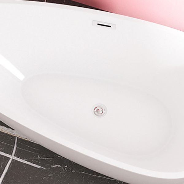 Modern Acrylic Bath Soaking White 23.62-inch Tall Bathtub with Overflow Trim