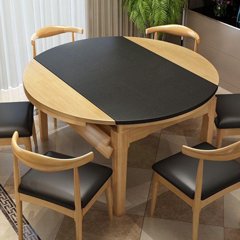 Dining Room Dinner Table 4 Legs Extendable Wood Dining Table