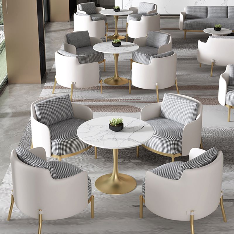 Contemporary Living Room with Goldtone Legs Basic Four Leg Accent Armchair