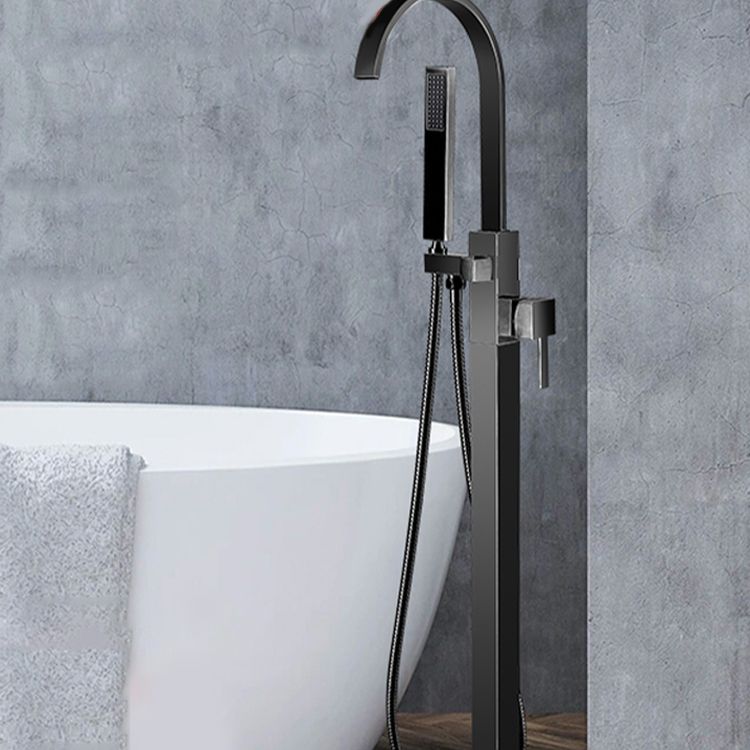 Modern Bathroom Faucet Floor Standing Handheld Shower Head Bathtub Faucet