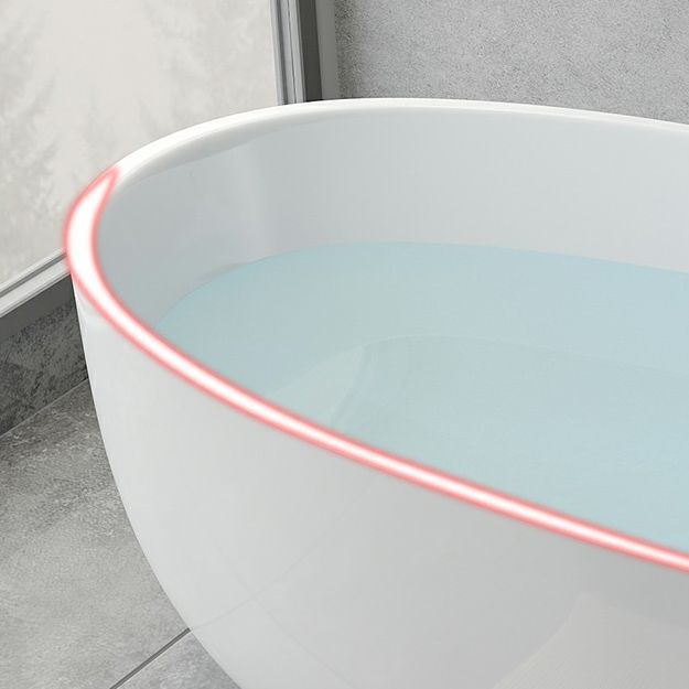 Modern Soaking Freestanding Bath Tub Acrylic Oval Bathtub with Overflow Trim