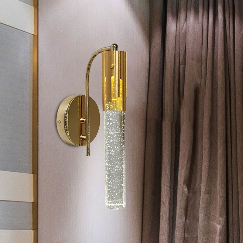 Crystal Gold Wall Lamp Tube LED Contemporáneo de luz contemporánea de luz para sala de estar