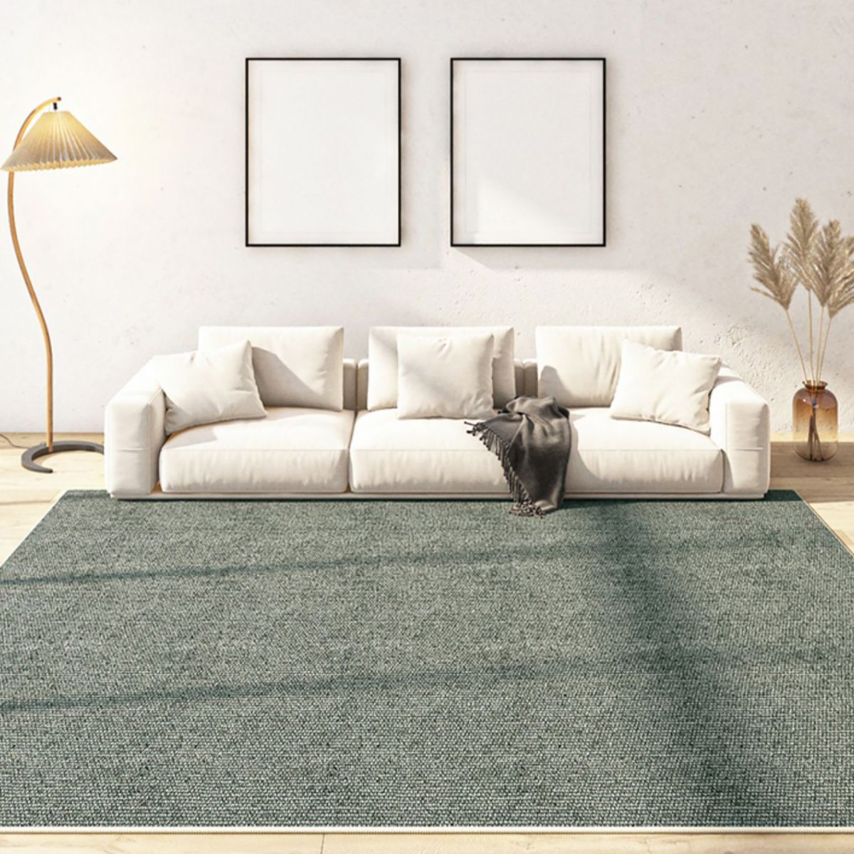 Tapis moderne Beige, couleur Pure, en Polyester, avec envers antidérapant, pour la décoration de la maison