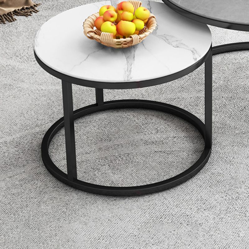 Frame Square Coffee Table Set Glam Nesting Coffee Table Set with Drawer