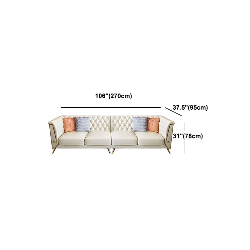 Genuine Leather Tufted Back Pillow Top Arm Sofa/Sectionals with Wear-Resistant