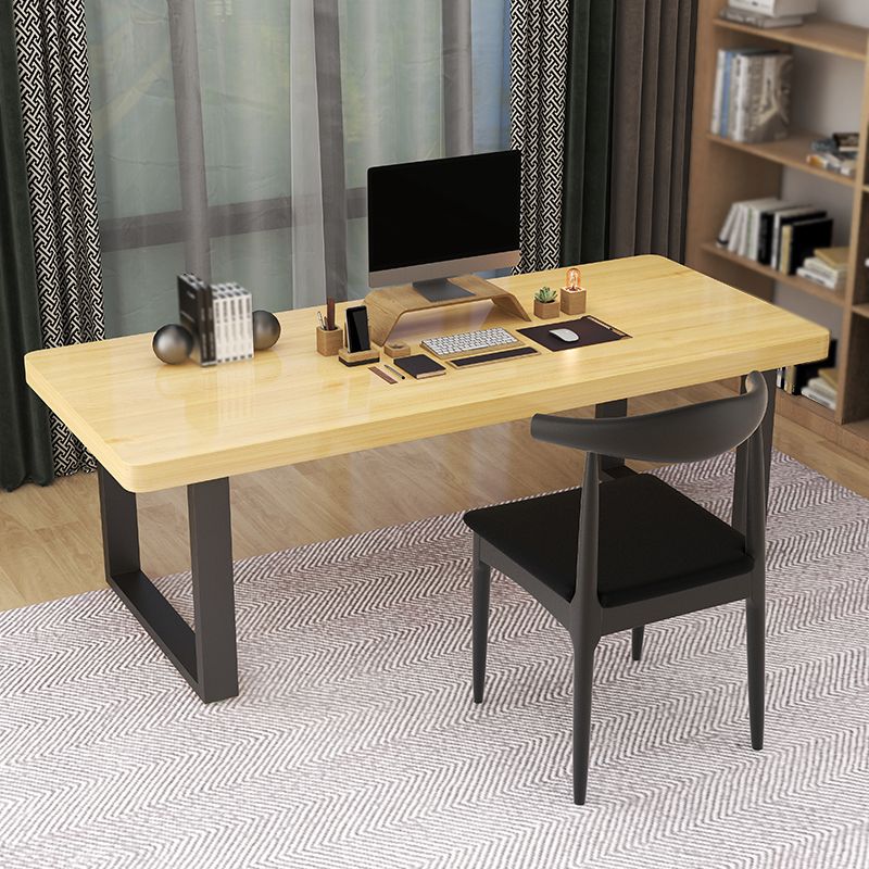 Industrial Rectangular Writing Desk Solid Wood Office Desk with Sled Base