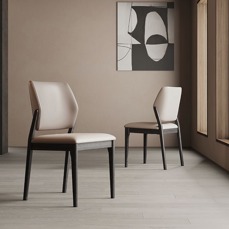 Home Kitchen Dining Side Chair Solid Wood Leg Open Back Chair