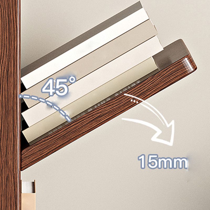 Geometry Rubberwood Bookshelf Modern Bedroom Bookcase with Shelf 22" W X 12" D