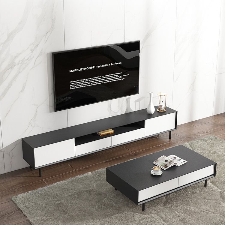 Home TV Storage Modern Rectangle TV Cabinet with Splayed Metal Legs