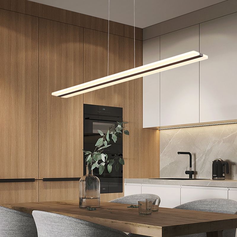 LED Simple Island Lamp Moderner Rechteck -Anhängerleuchte für Esszimmer