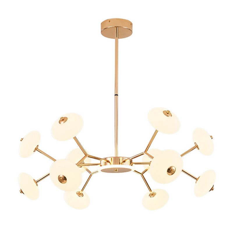 Bean Shaped Chandelier Minimalist Acrylic Bedroom LED Hanging Ceiling Light in Gold
