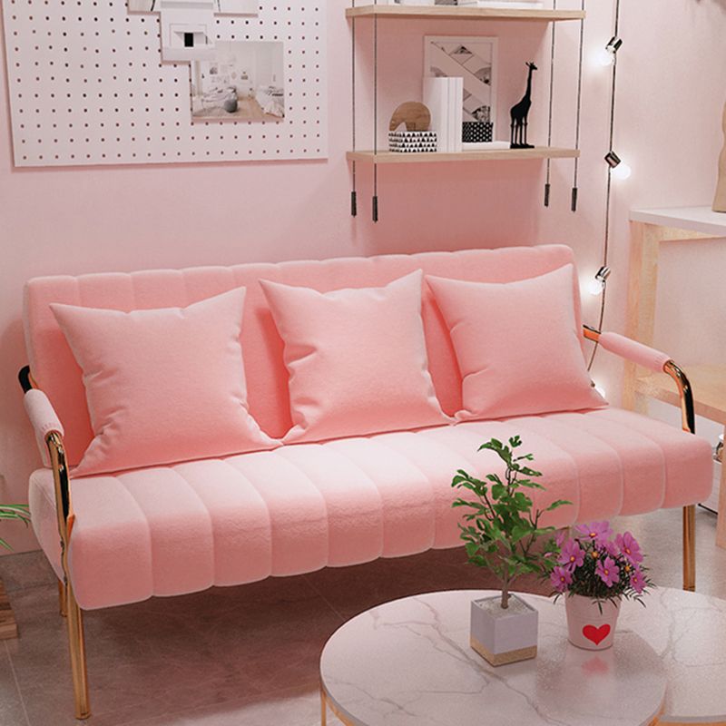 Sofa with 3 Pillows 3 Seater Hair Pin Legs Seating with Metal for Bonus Room