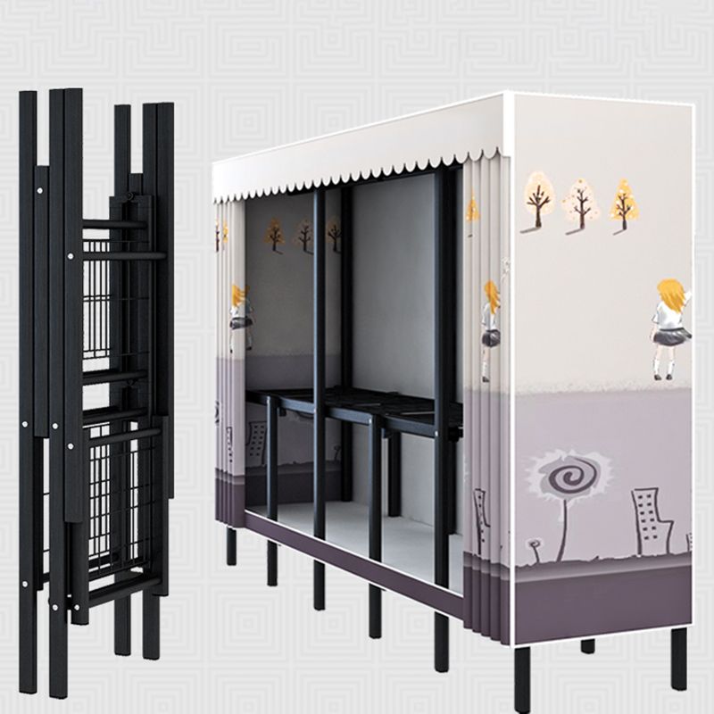 Black Steel Frame Wardrobe Contemporary Folding Wardrobe Armoire