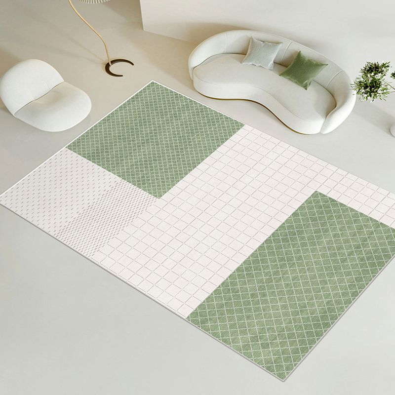 Simple Line Rug Polyester Grey Area Rug Tear Resistant Rug for Living Room