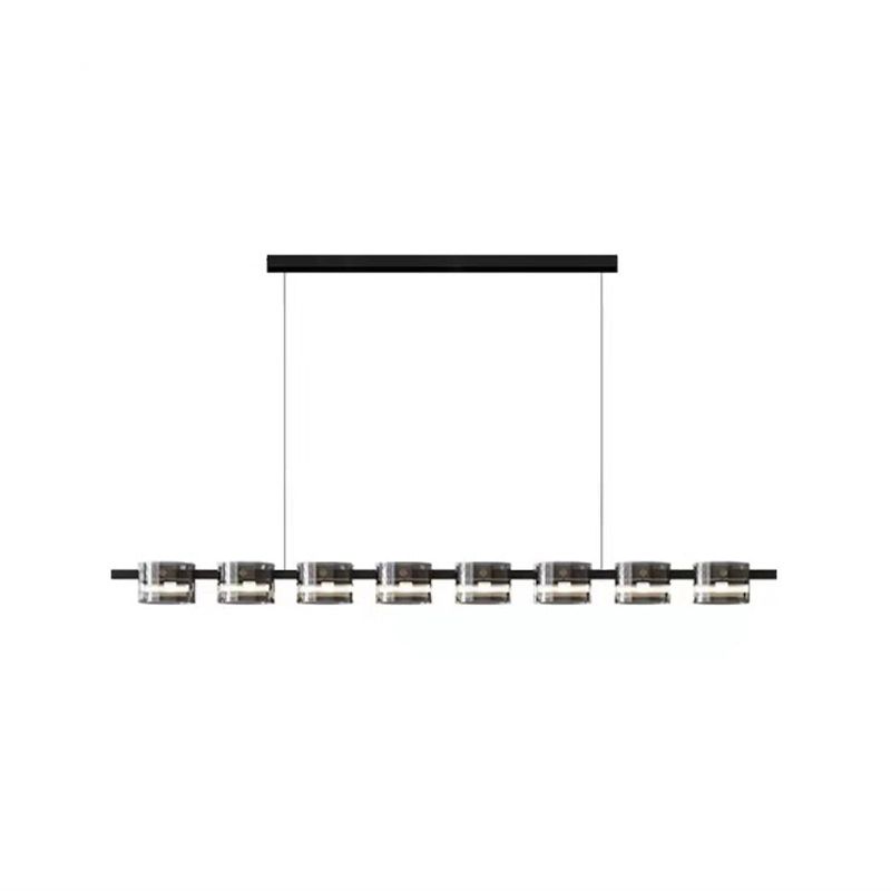 Glass 5 / 7 / 9 - Light LED Pendant Ceiling Fixture Modern Kitchen Island Light in Black