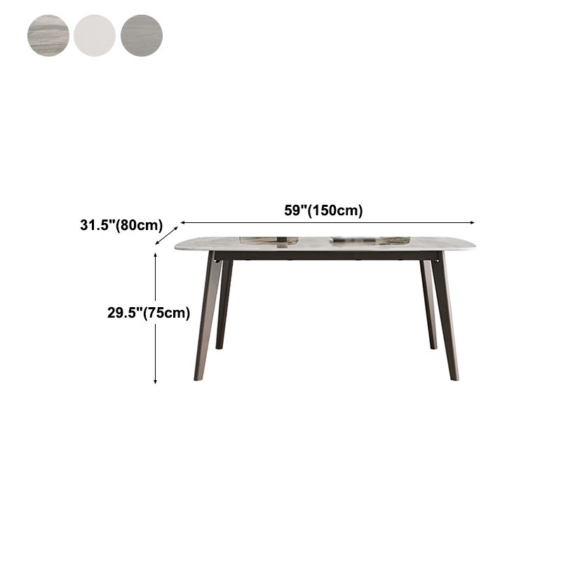 Medieval Modern Sintered Stone Dining Table Rectangle Table with 4 Legs