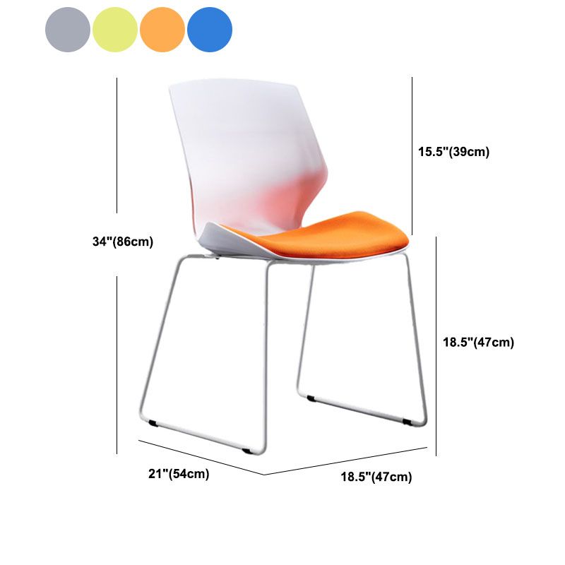 Modern Armless Upholstered Task Chair No Wheels Office Chair