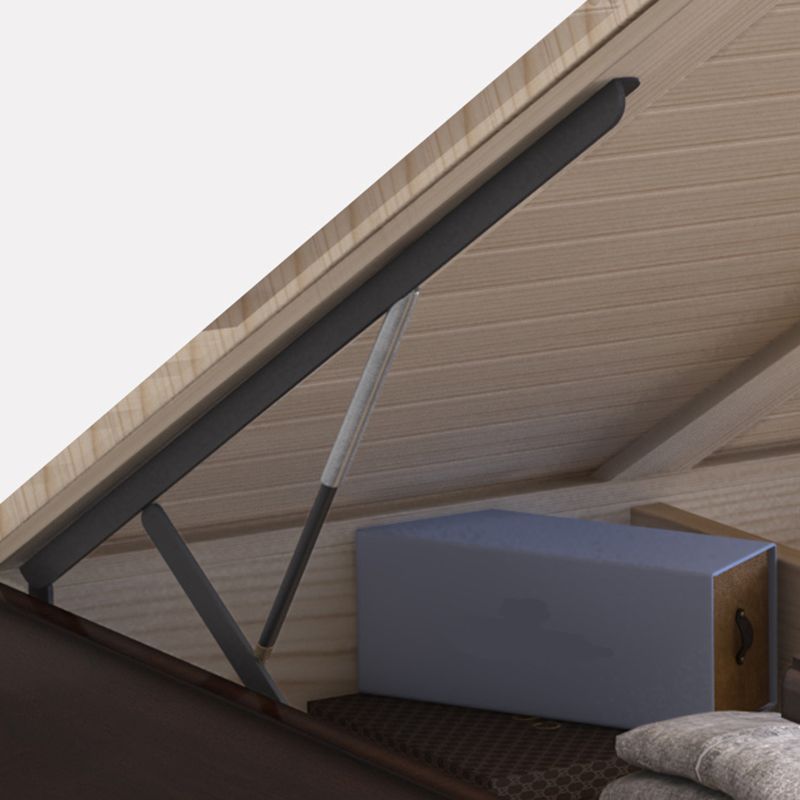 Mid-Century Modern Standard Bed Solid Wood Panel Bed with Headboard