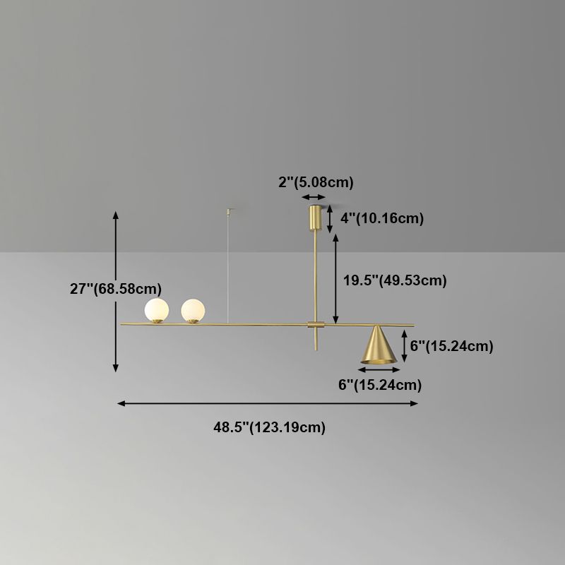 Luz de lámparas de isla esférica de estilo moderno luces colgantes de la isla de vidrio