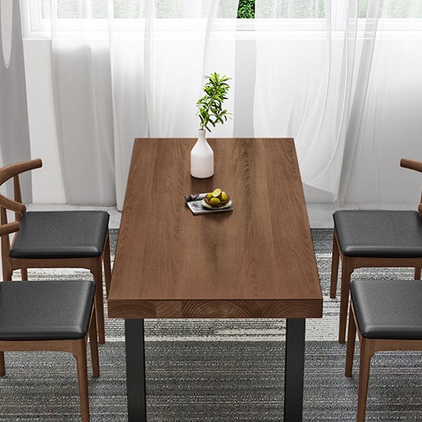 Solid Wood Top Dining Table Traditional Luxury Pine Wood Table with Sled Base