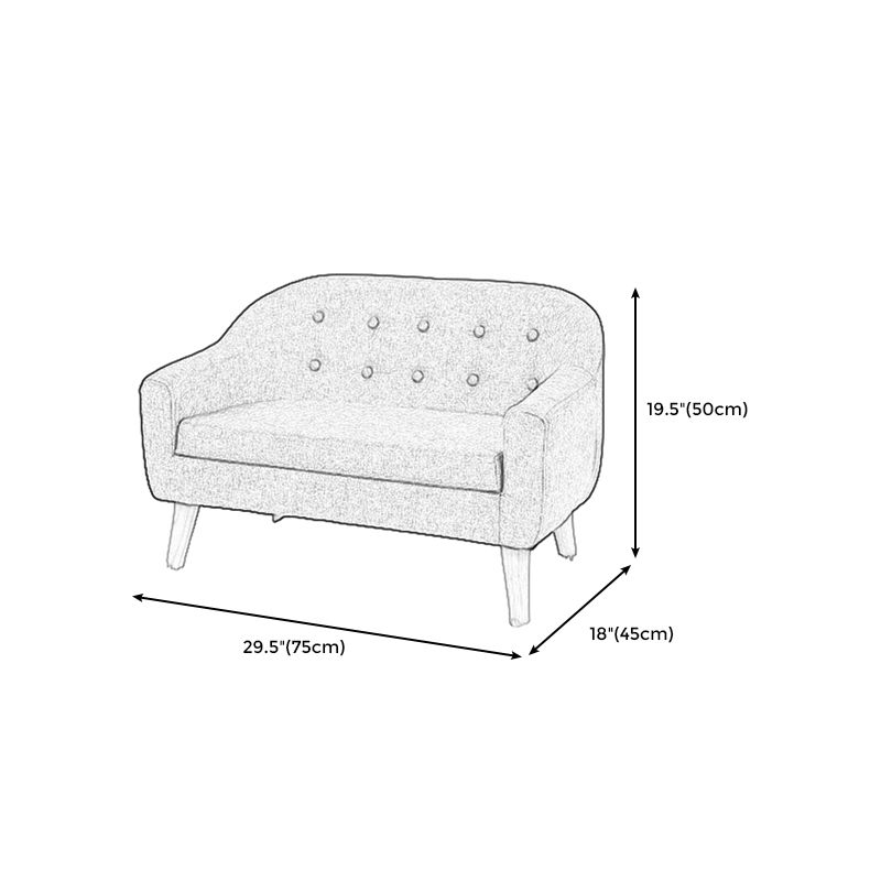 Contemporary Cotton Blend Tufted Split-Back Settee Couch for Children