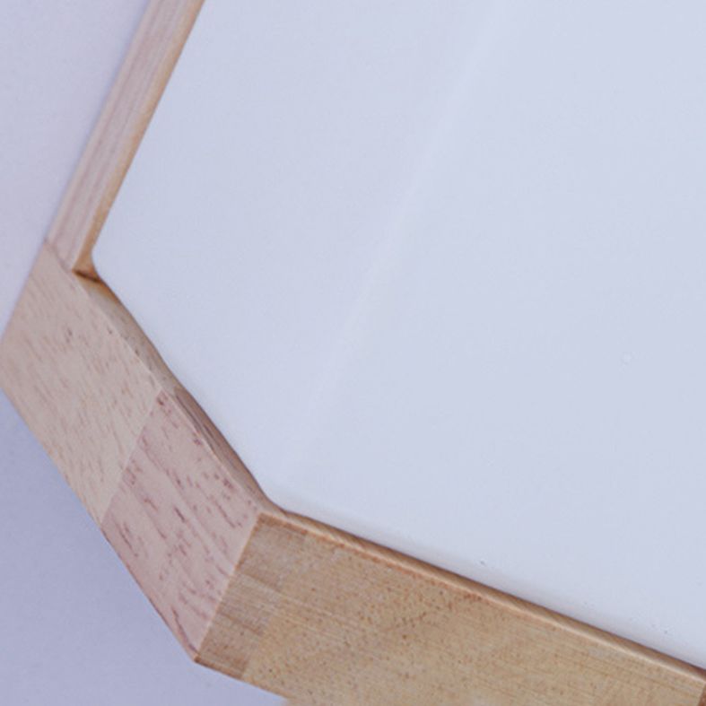 Shaded Wood Wall Lighting Fixture Nordic Style Beige Wall Mounted Light for Bedroom