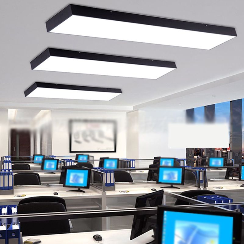 Contemporary Simple Style Hanging Lamp Rectangle Shaped LED Pendant Lights for Office