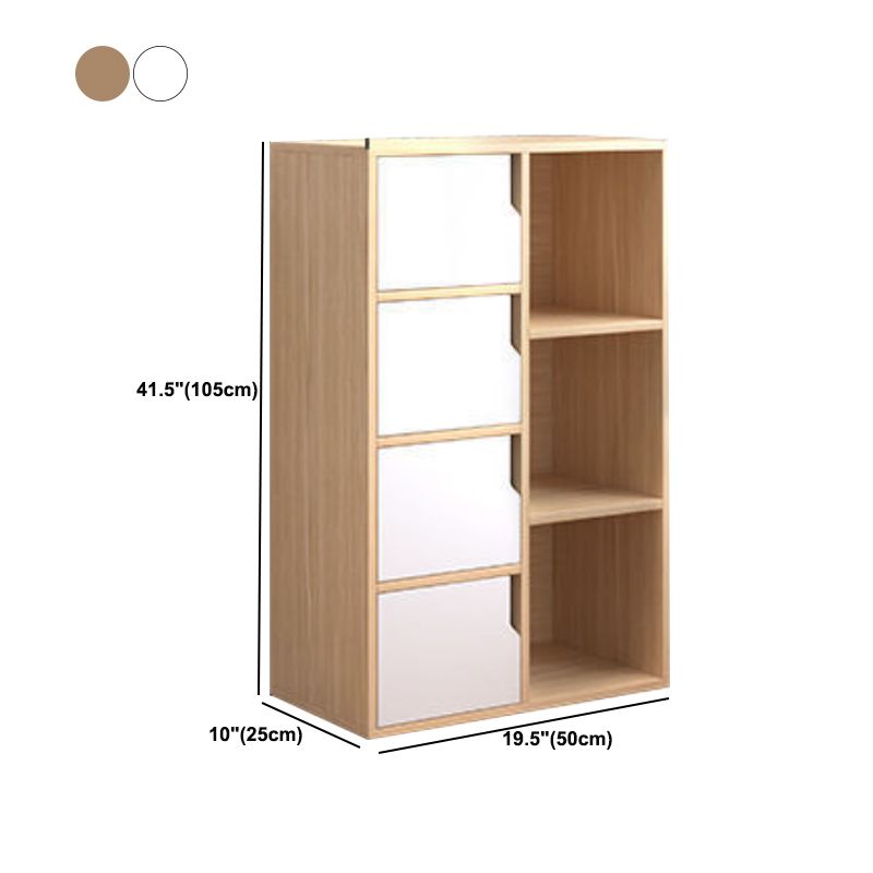 Contemporary Wooden Side Cabinet with Storage Shelves and Doors