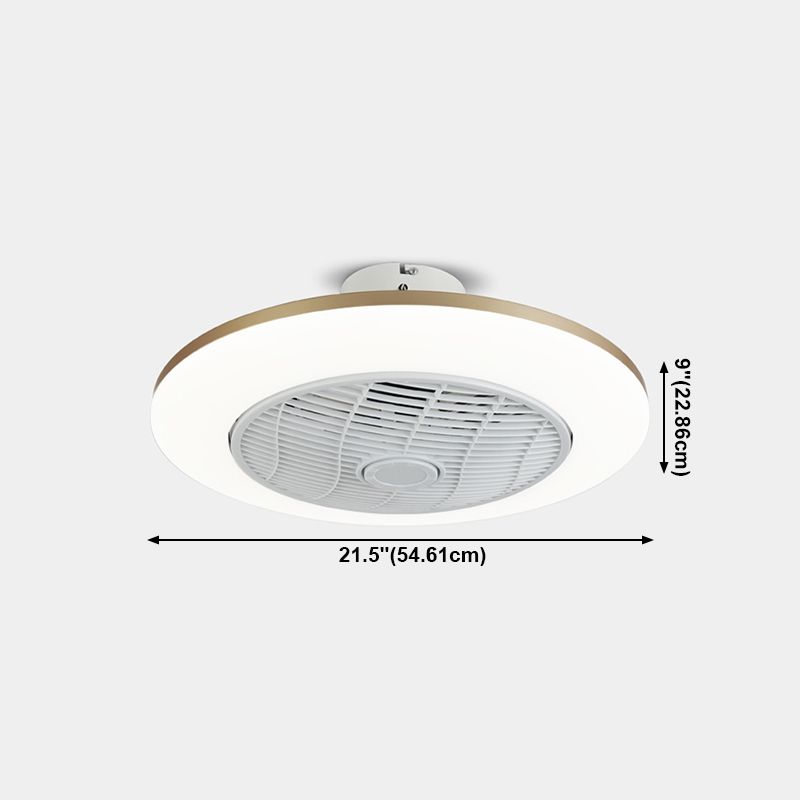 Illuminazione a ventola rotonda saldata fredda minimalista acrilico bianco semifulco per camera da letto