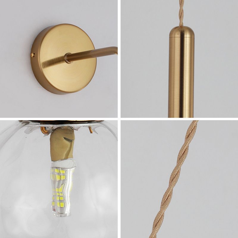 Spherical Glass Wall Mounted Lamp Minimalist Style Wall Mounted Light Fixture for Bedroom