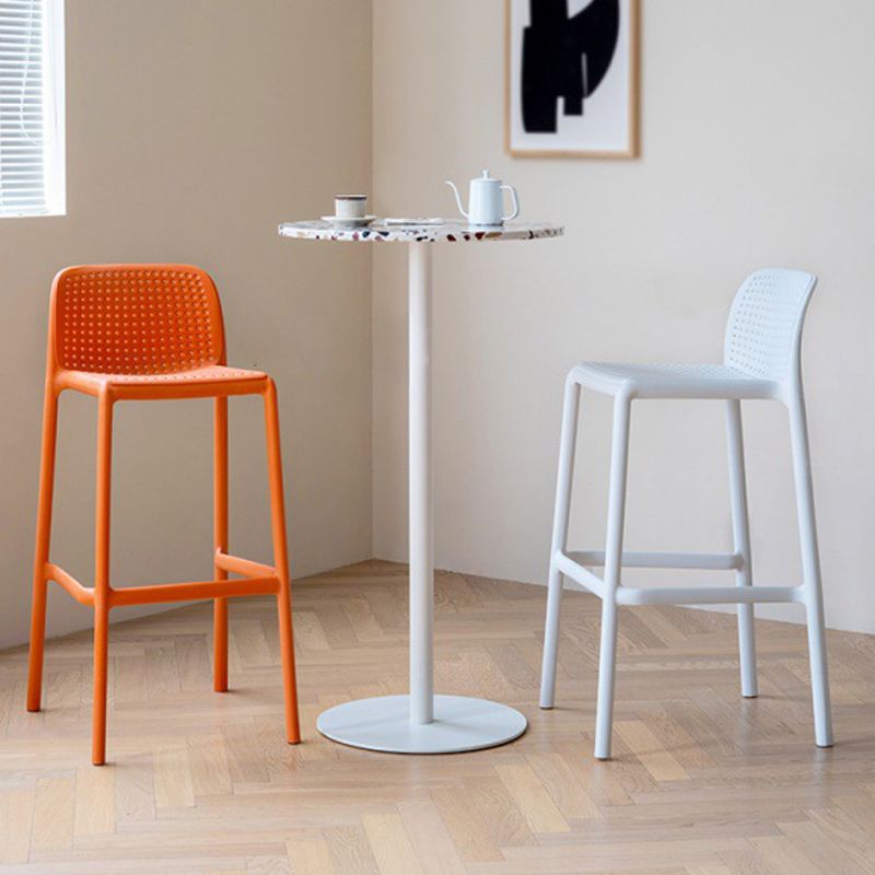 Modern Style Low Back Bar-stool Square Counter Bar Stool with Plastic Legs