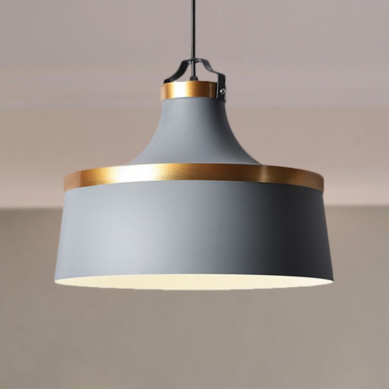 1 lichte drum hanglamp Lichte Noordse stijl zwart/blauw/groen metallic plafondlamp voor coffeeshop