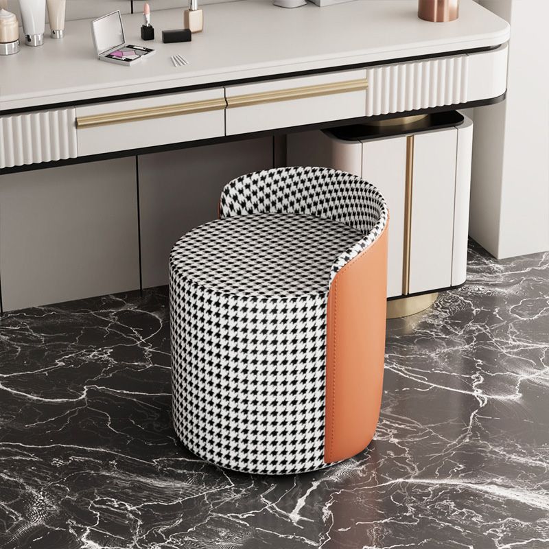 Contemporary Tear Resistant Pouf Round Grey Pouf for Living Room