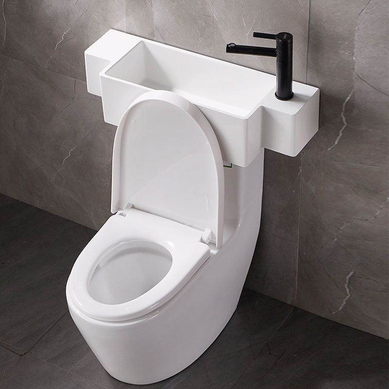 Contemporary Toilet Bowl Wall Mount One-Piece Toilet Flush Toilet (Faucet not Included)