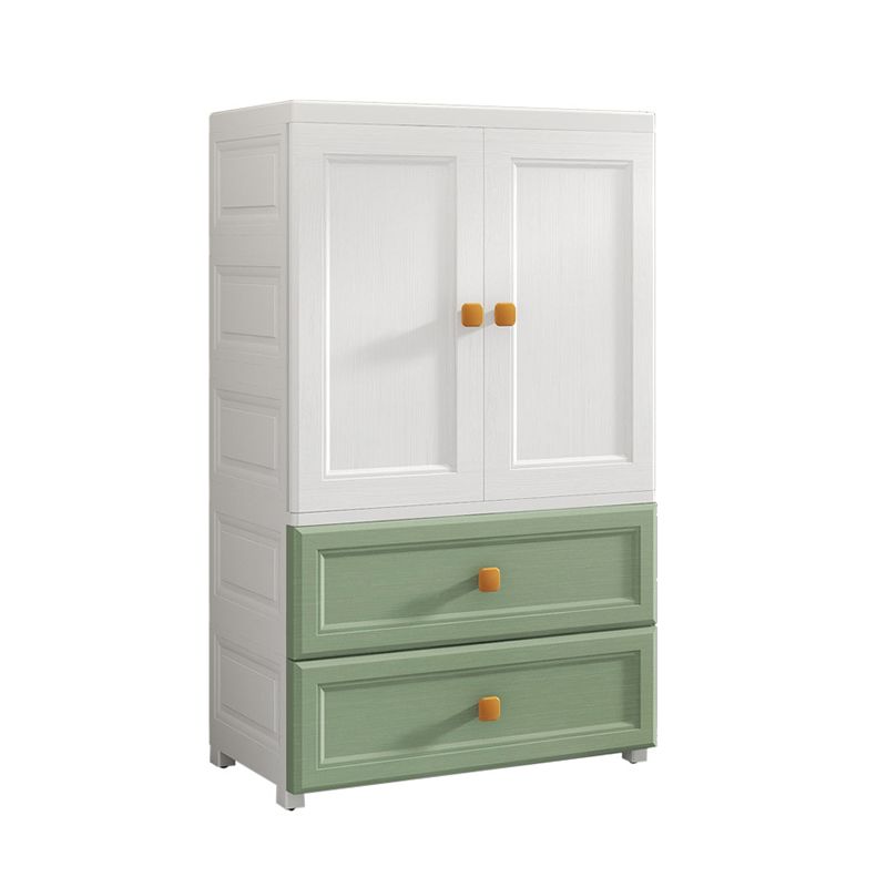Bedroom Plastic Cabinet with Hinged Doors Matte Finish Modern Storage Cabinet