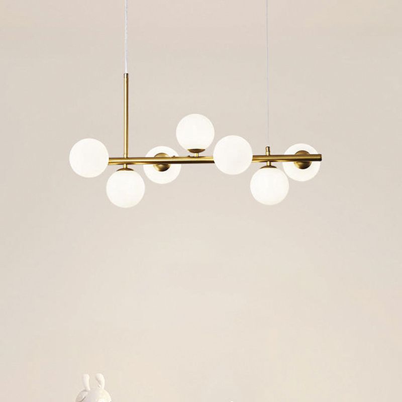 Nordic Glass Island Lighting Fixture Creative Pendant Light for Dining Room