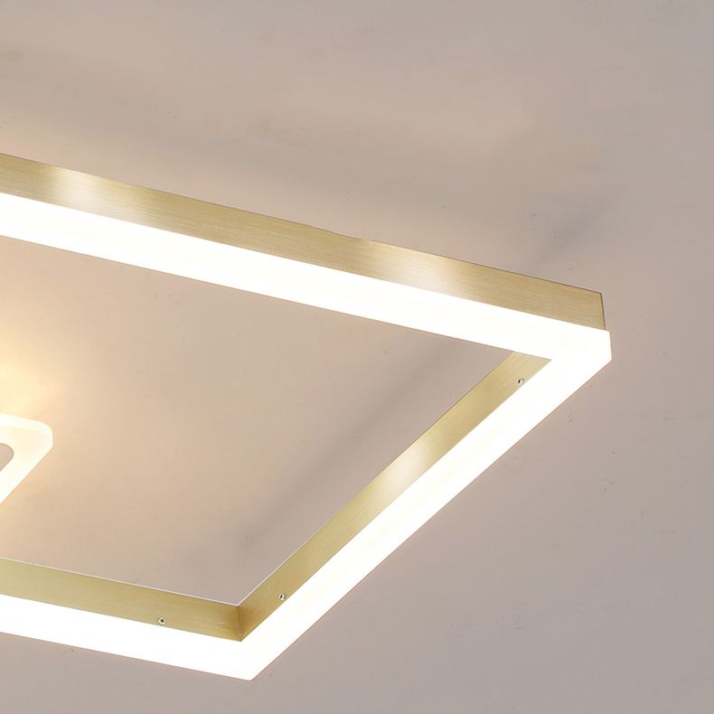 Gold Simplicity Lighting Fixture LED Flush Mounted Ceiling Lights with Acrylic Shade