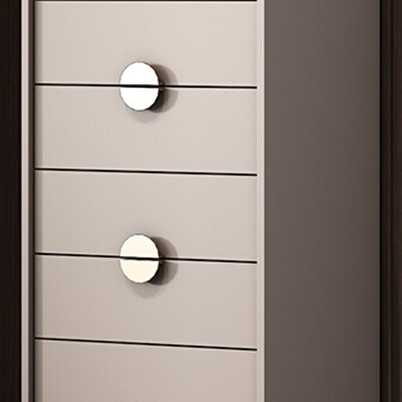 Modern Rectangle Chest Wood Straight Legs Side Cabinet with Drawer