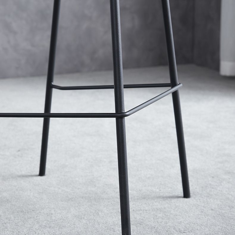 Modern Style Armless Counter Stool Faux Leather Low Back Bar Stool for Indoor