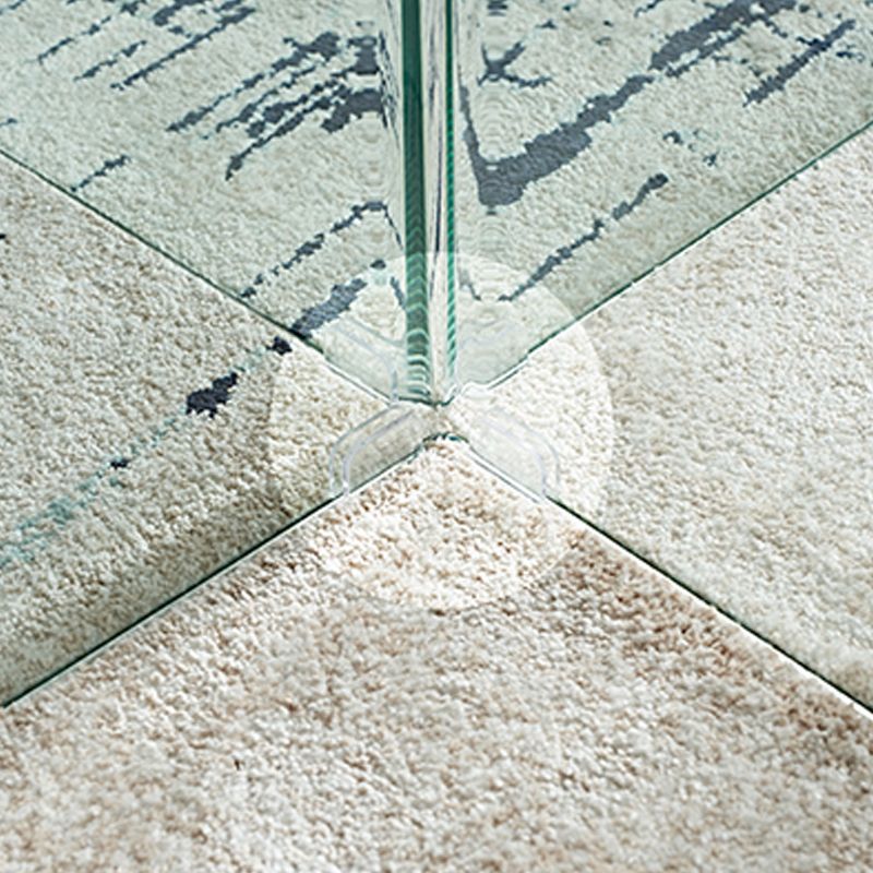 Round Clear Glass Coffee Table Dia 39.37-In 1 Single Cocktail Table