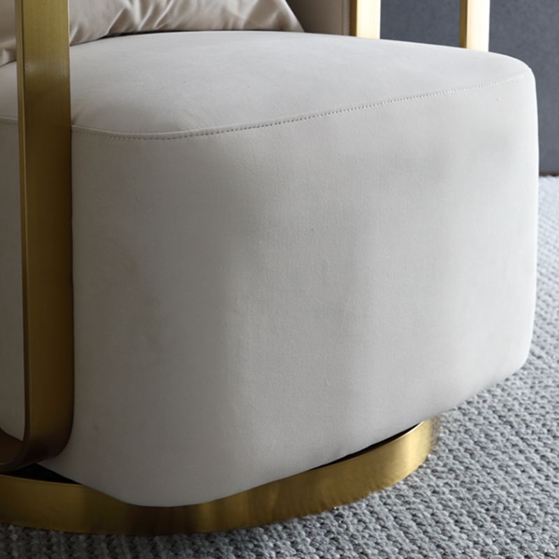 Glam Arm Chair Pillow Back Gold Base Arms Included Living Room Armchair