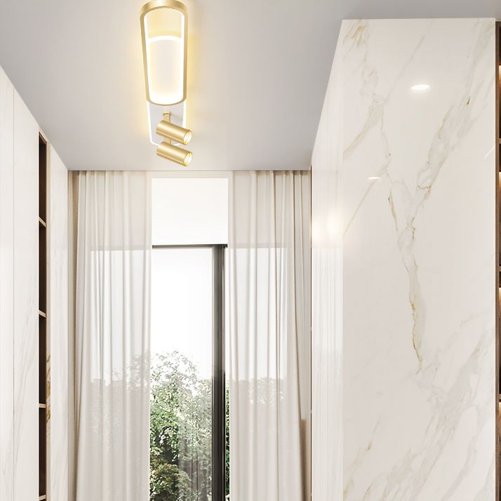 Apparecchio a filo a LED oblungo a 2 luci in moderno appuntamento con soffitto in ferro battuto in stile conciso per il guardaroba